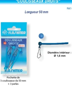 FLASHMER Accessoires De Montage Carpe|Accessoires De Montage Surfcasting^3 Coulisseaux droits bleus 50 mm