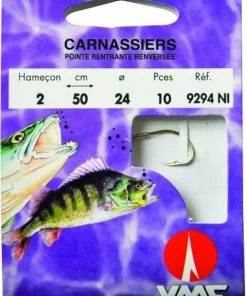WATER QUEEN 10 Hameçons montés spécial carnassier 9294 NI 50 cm