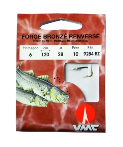 WATER QUEEN 10 Hameçons Montés Forgé Bronzé Renversé Méditerranéen 9284 BZ 120 cm