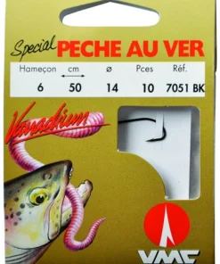 WATER QUEEN Hameçons / Lignes Montées|Hameçon^10 Hameçons montés spécial pêche au ver 7051 BK 50 cm