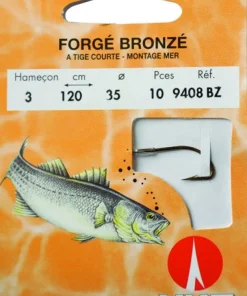 WATER QUEEN 10 Hameçons montés forgé bronzé tige courte 9408 BZ 120 cm