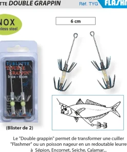 FLASHMER Calamarette & Turlutte^2 Turluttes Double Grappin Inox