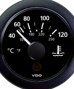 VDO Afficheur^Afficheur Thermomètre eau 120°C - Ø52 mm - Noir