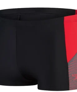 SPEEDO Maillot De Bain Natation Homme^Aquashort Dive Black/Fed Red/Dove Grey