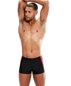 SPEEDO Maillot De Bain Natation Homme^Aquashort Dive Black/Fed Red/Dove Grey