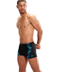 Homme SPEEDO Aquashort Tech Print Black/Fed Red/White