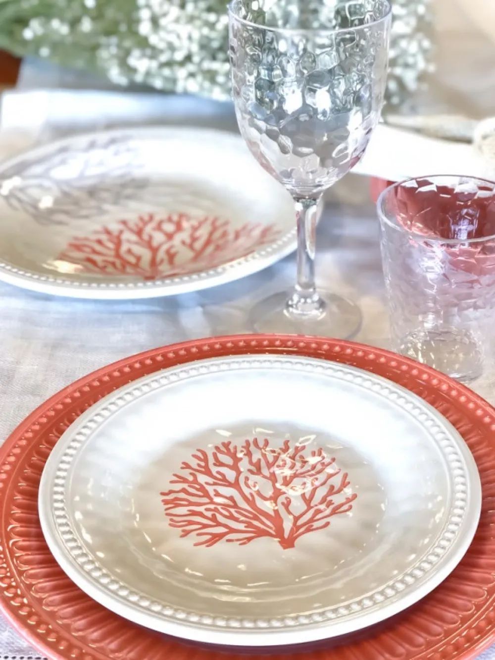 MARINE BUSINESS Vaisselle^Assiette dessert - Collection Harmony Mare Coral - 6 pièces