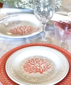 MARINE BUSINESS Vaisselle^Assiette Plate - Collection Harmony Mare Coral - 6 pièces
