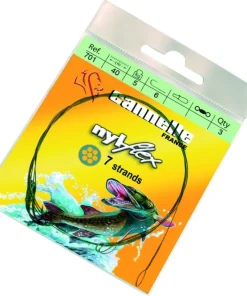 CANNELLE Hameçons Surfcasting|Bas De Ligne Carnassiers^Avançon Nylflex C703 40 cm Boucle + Hameçon Triple