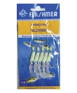 FLASHMER Bas de Ligne Alevins 5 Hameçons