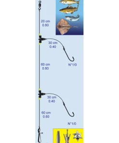FLASHMER Bas de ligne Surf DL11 - 2 Hameçons N°4