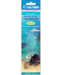 FLASHMER Bas de ligne Trainard Daurade Royale 2 Hameçons N°4