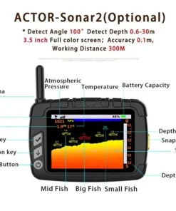 BOATMAN Bateau amorceur Echosondeur Actor Boat - 10ah Noir Sonar