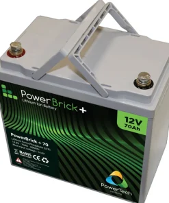 POWERTECH Batterie Marine^Batterie 12V Lithium Etanche Powerbrick+ 12V 70Ah