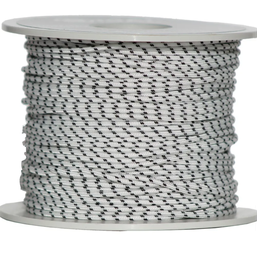 SIGALSUB Dyneema Et Drisse^Bobine de Dyneema gainé Ø 2 mm Blanche et Noir 100 m