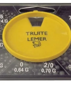LEMER Boite 8 cases carrée de plombs fendus peints marron  120 gr TRUITE 7mm-6mm-N°4/0-2/0-0-1-3-5