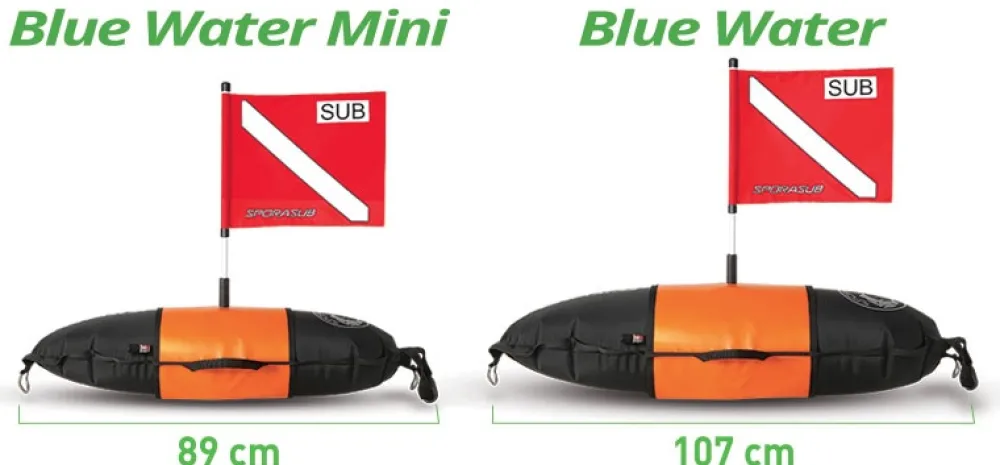 SPORASUB Bouée De Traction^Bouée longue gonflable chasse sous marine Blue Water