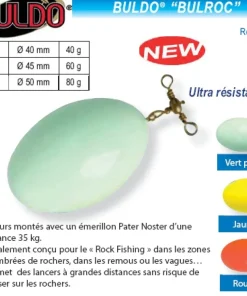 FLASHMER Plombs De Pêche / Bombettes / Buldos / Flotteurs|Accessoires De Montage De Lignes Truite^Buldo Bulroc Jaune