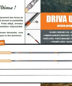 PIERRE SEMPé Canne à Pêche Driva Ultima 39/3 avec Porte-Moulinet Fixe