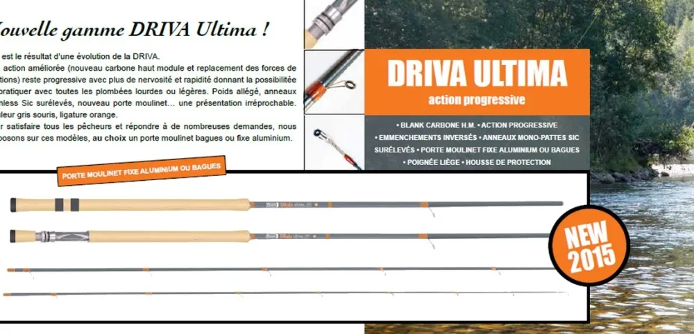 PIERRE SEMPé Canne à Pêche Driva Ultima 36/4 avec Porte-Moulinet Fixe