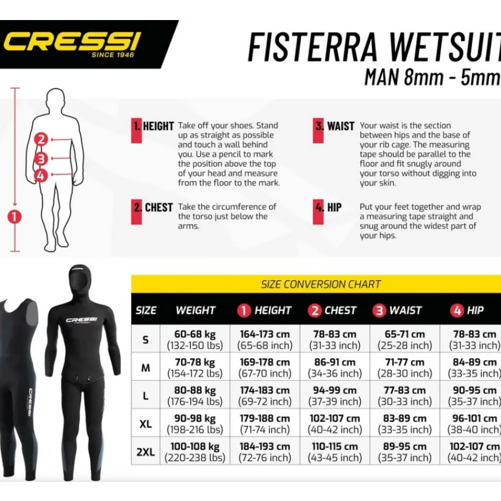 CRESSI-SUB Combinaison Humide^Combinaison de plongée homme Cressi Fisterra - 5 mm