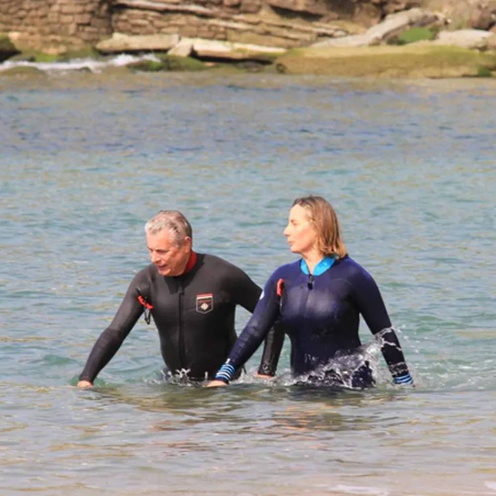 OCEAN STEP Combinaison longe cote homme Dualzip Steamer 4/3mm Gris-Rouge