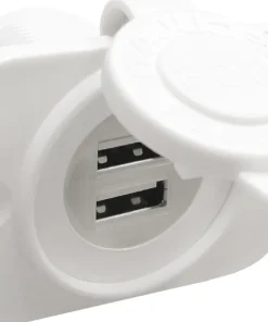 OSCULATI Interrupteur^Double prise USB blanche écrou arrière
