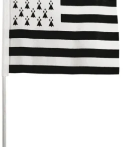 DéCOMARINE Drapeau Breton 10 x 15 avec batonnet