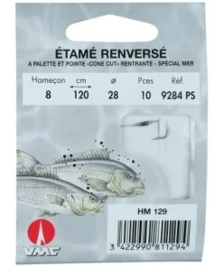 WATER QUEEN Hameçons Surfcasting|Hameçons Carnassier^Etamé renversé 9284 PS 150 cm Hameçons N°1/0 sur Nylon 35/100