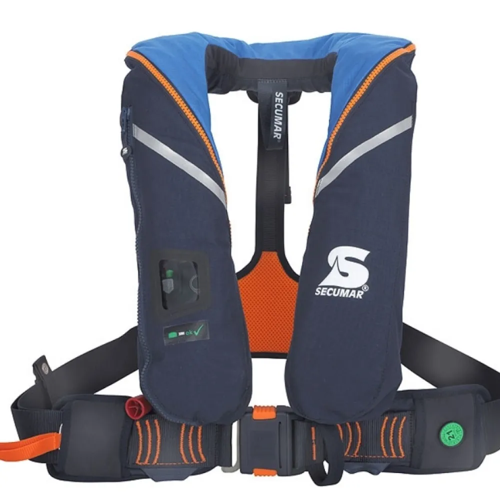 SECUMAR Gilet de sauvetage Automatique Survival 220N Bleu clair + harnais| Gilet De Sauvetage
