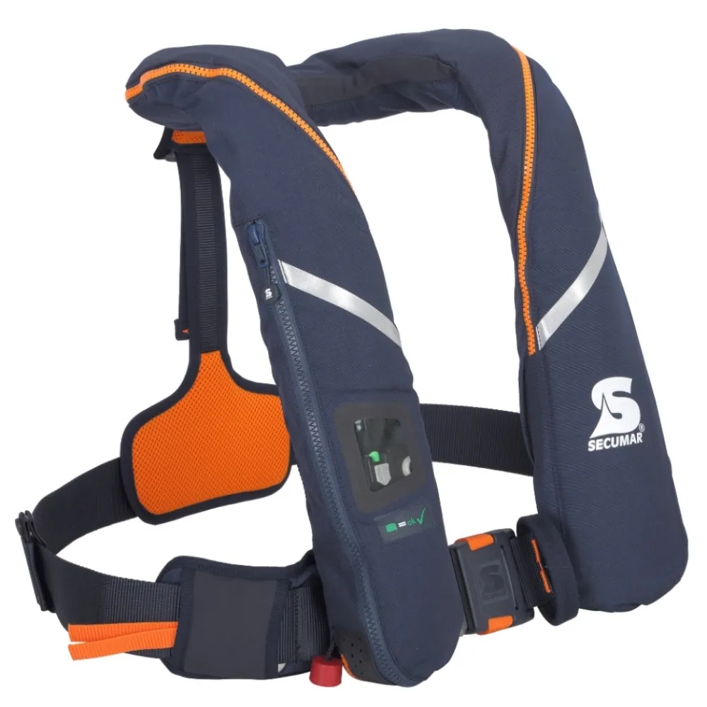 SECUMAR Gilet de sauvetage Automatique Survival 275N  Bleu foncé + harnais