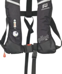 PLASTIMO Gilet gonflable Pilot 165N hydro Hammar noir + harnais| Gilet De Sauvetage