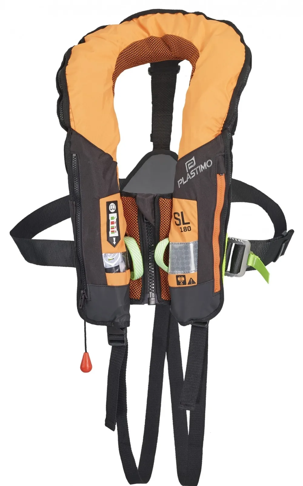 PLASTIMO Gilet gonflable SL 180N automatique orange + harnais| Gilet De Sauvetage
