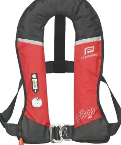 PLASTIMO Gilet gonflable Pilot 165N automatique rouge + harnais| Gilet De Sauvetage