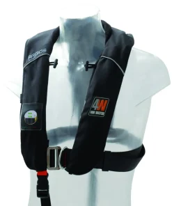 4WATER Gilet De Sauvetage^Gilet gonflable Argos 150N automatique noir + harnais