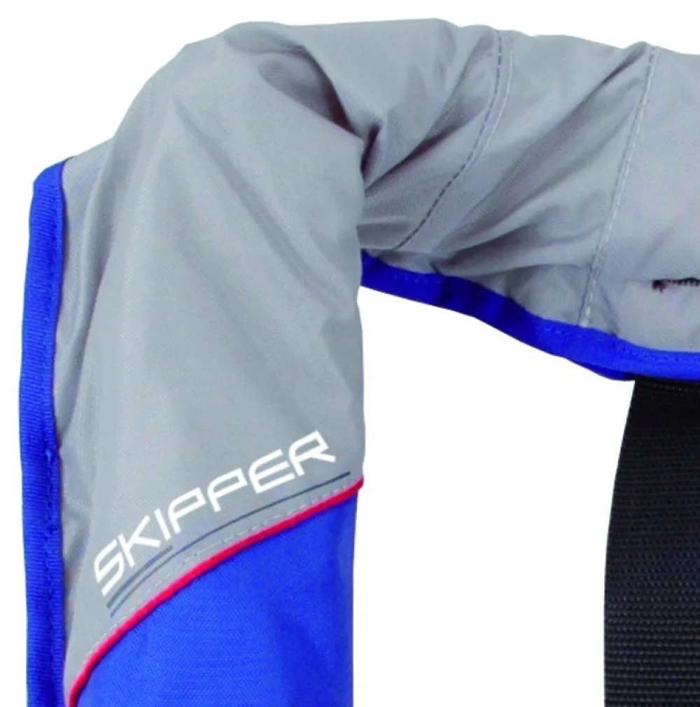 4WATER Gilet gonflable Skipper 150N manuel bleu| Gilet De Sauvetage