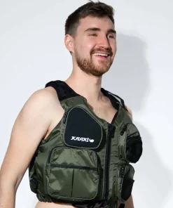 AQUA DESIGN Gilet kayak pêche Kaaki 50N Vert