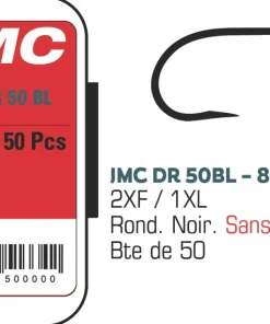 JMC & MOUCHES DE CHARETTE Hameçons JMC DR50BL - Boite de 50 - H20