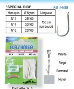 FLASHMER Hameçons Montés Special Bibi X 6