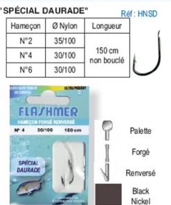 FLASHMER Hameçons Surfcasting|Hameçons Carnassier^Hameçons Montés Special Daurade X 6
