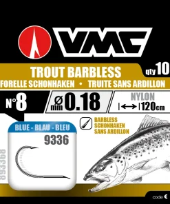 VMC Hameçons montés 9336 Bleu Spécial Truite Sans Ardillon