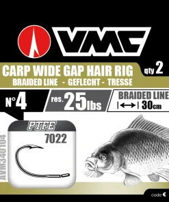VMC Hameçons montés 7022 Carp Wide Gap