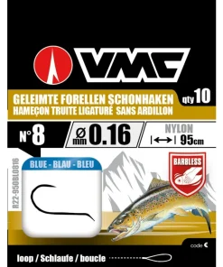 VMC Hameçons montés Spécial Truite Ligaturé Sans Ardillon Fluorocarbon