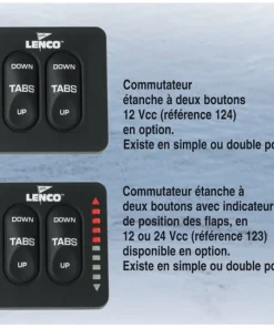 LENCO MARINE INC. Kit flaps 12 V bateau 10 à 14.5 m dim 305mm x 610mm sans commutateur