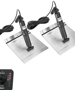 LECTROTAB Kit flaps Lectrolab 230X460 mm pelles aluminium avec commutateur Joystick LED 12V