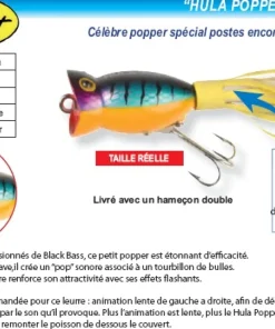 FLASHMER Leurre Hula Popper 44 mm| Leurres|Leurres Carnassier