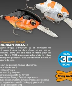 SAVAGE GEAR Leurre 3D Crucian Crank 4,6 cm 8,3 g| Leurres Truite|Leurres