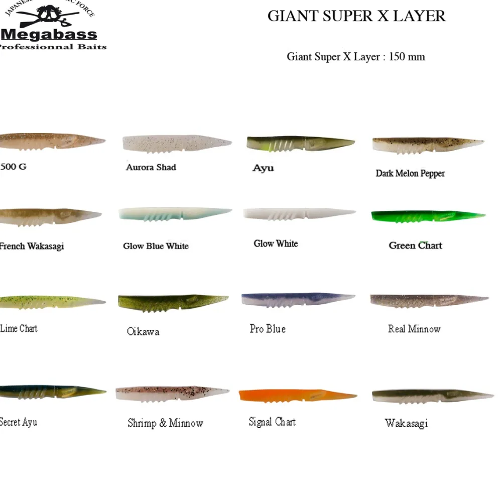 MEGABASS Leurre Silure|Leurre Souple^Leurre Souple Giant Super X Layer
