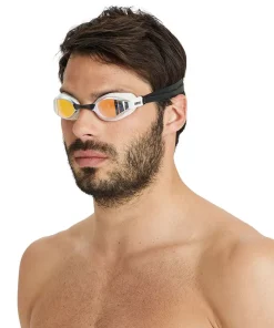 ARENA Lunettes de natation Air-Speed Mirror - Yellow copper white