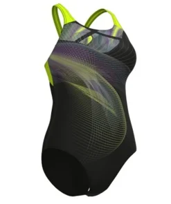 Femme ARENA Maillot de bain Jellyfish Swimsuit Swim Pro Femme - Black multi-artic lime